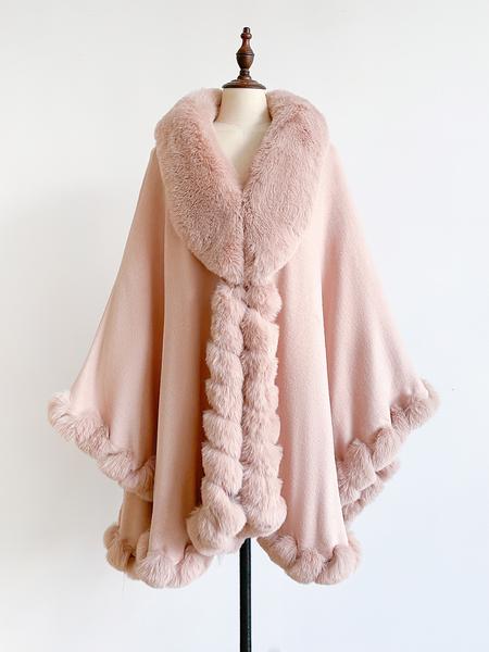 Luxurious Warm Plush Cape for Winter, Gradient Color Casual Fashion Accessory, Elegant Addition for Cold Weather, Fluffy Soft Scarf