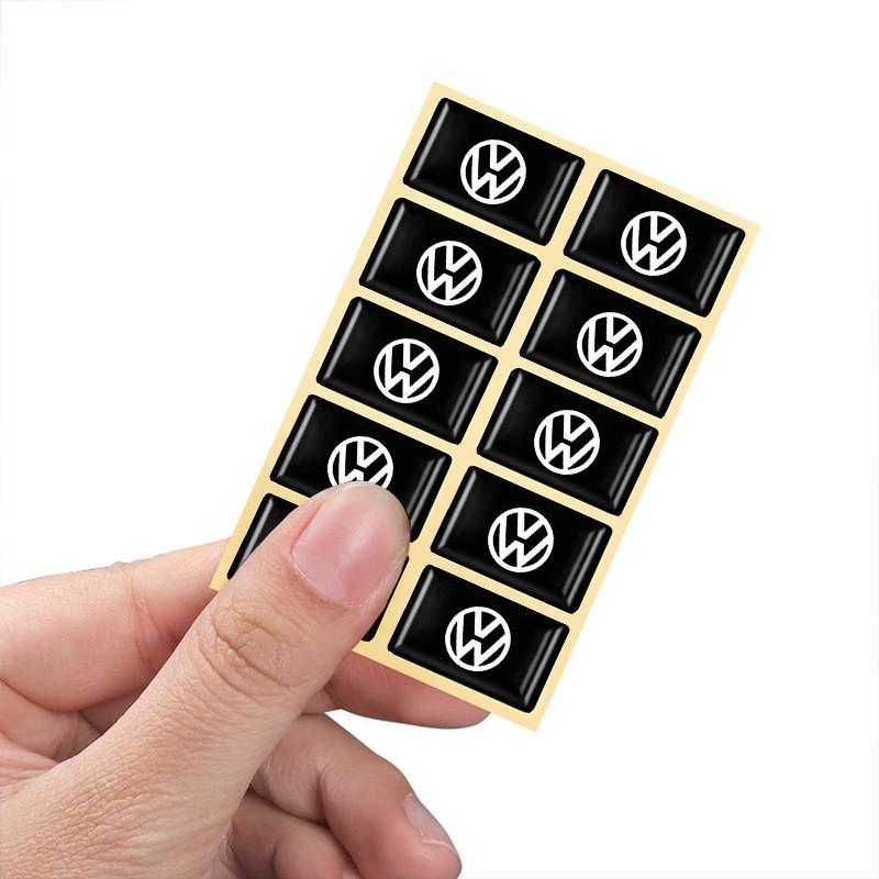 Volkswagen 10Pcs Long/Short Car Styling 3D Epoxy Car Stickers Emblem Badge Decoration Decals For Volkswagen VW GTI Polo Golf 4 5 6 7 Passat B6 B7 Scirocco CC Tiguan Touran Touareg Taigo Jetta Auto Accessories