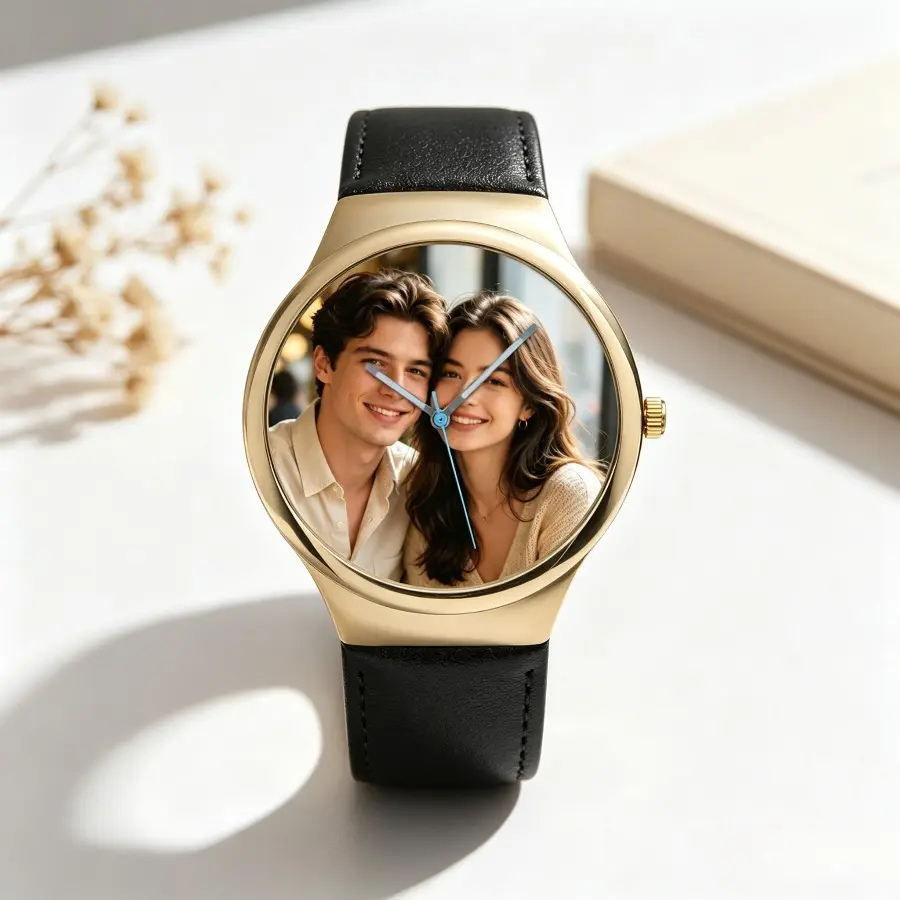 Unisex Personalized Custom Photo Watch, Customized Image Dial Wristwatch, Unique Memory Gift