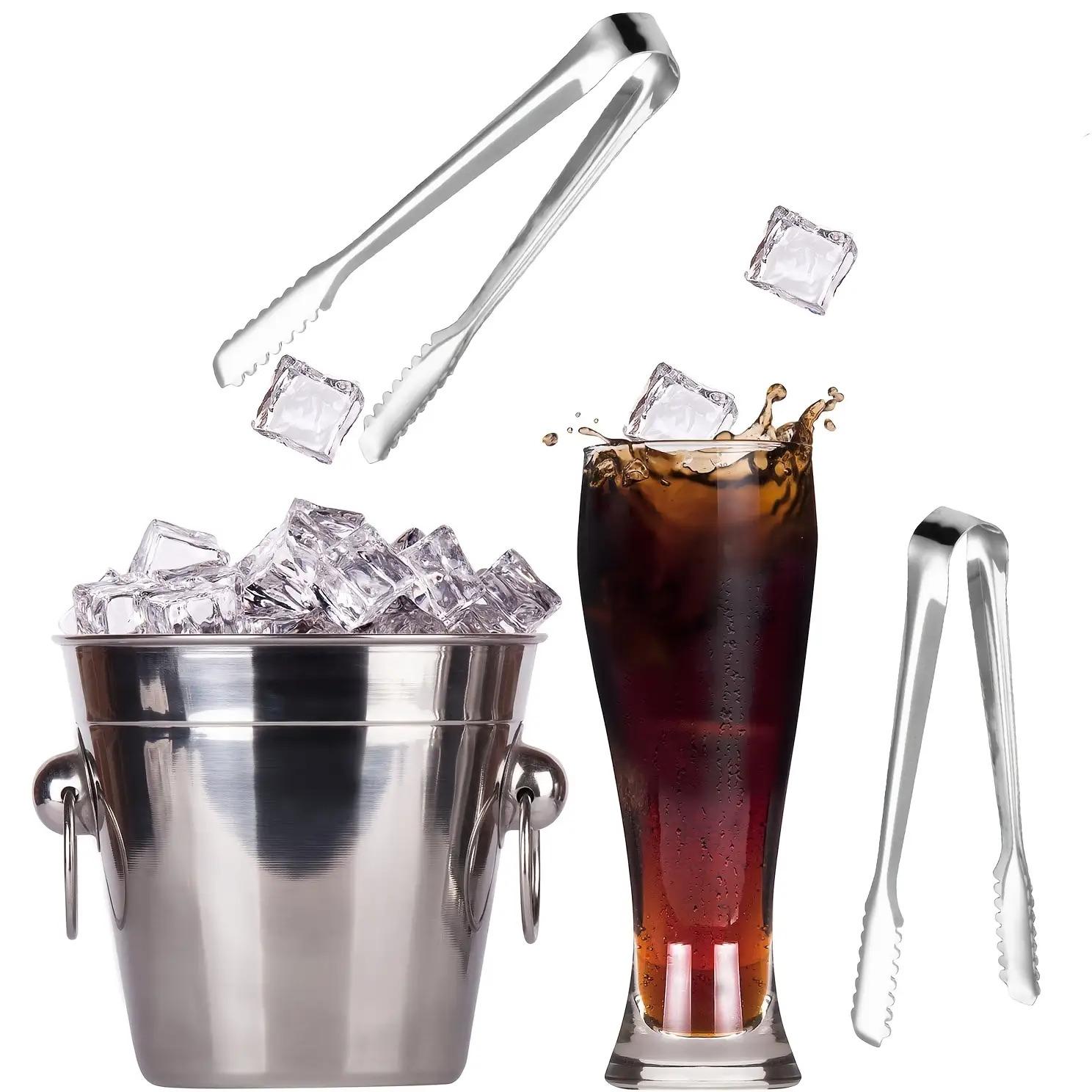 Stainless Steel Ice Tong, Practical Sugar Tong, Edge Clamp, Coffee Ice Clip, Self-Service BBQ Food Clip, Fruit Clip, Multi-Functional Kitchen Tool