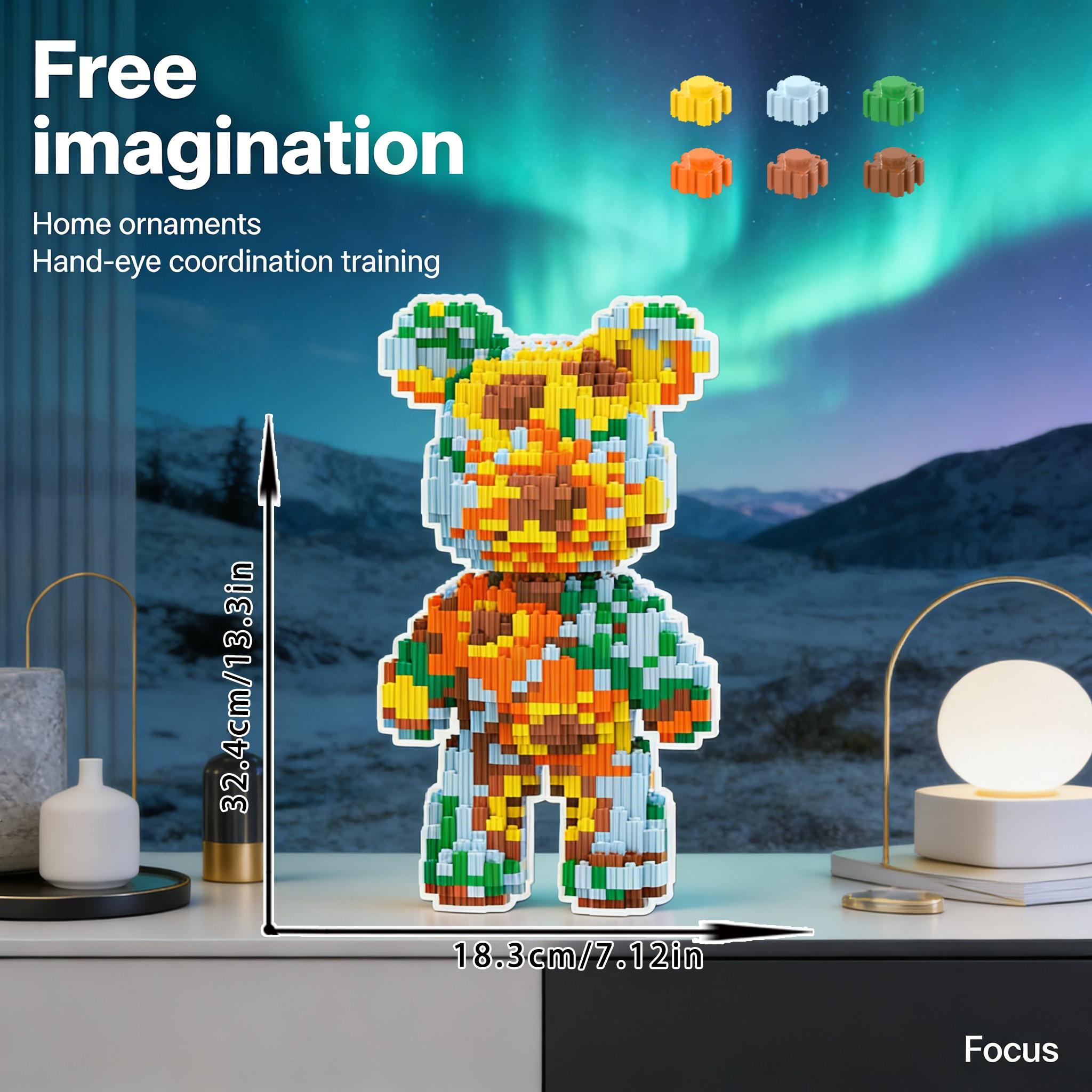 Sunflower Bear Series Creative Building Blocks Model, 1451pcs, Original Authentic, New 2026 Size, Gift Idea, DIY Craft Decor