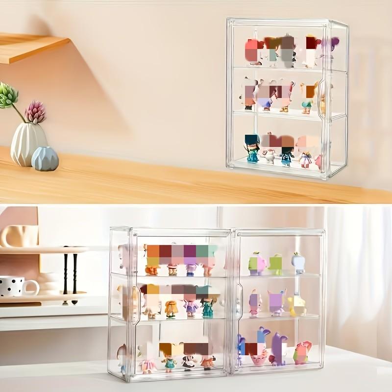 3-Tier Transparent Display Cabinet with Magnetic Door, Heavy-Duty Acrylic, Space-Saving Organizer, Modern Design, Holiday Gift, Retail Store