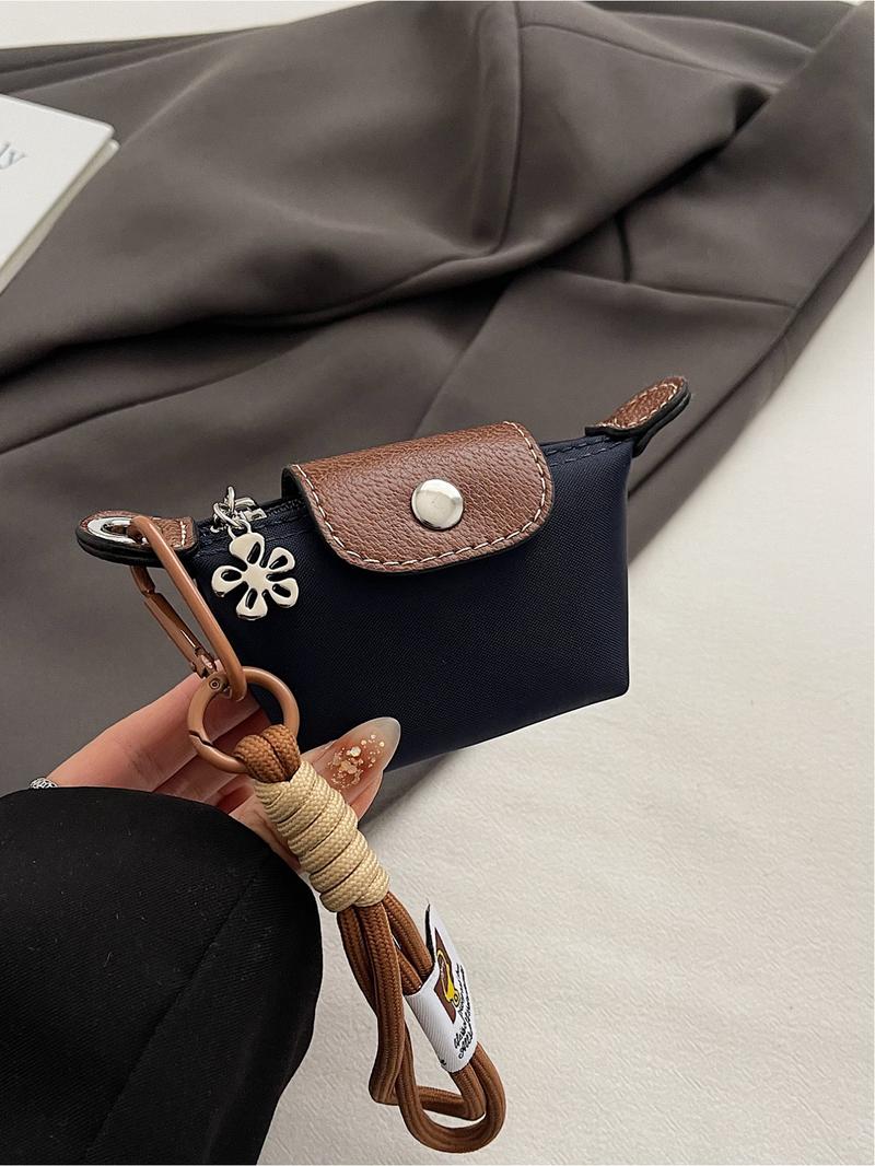 Mini fashion handbag dumpling bag Longxiang bag creative color matching change lipstick storage bag small hanging bag ultra mini nylon dumpling bag coin purse hanging decoration card bag key headphone lipstick storage bag Crossbody Purses