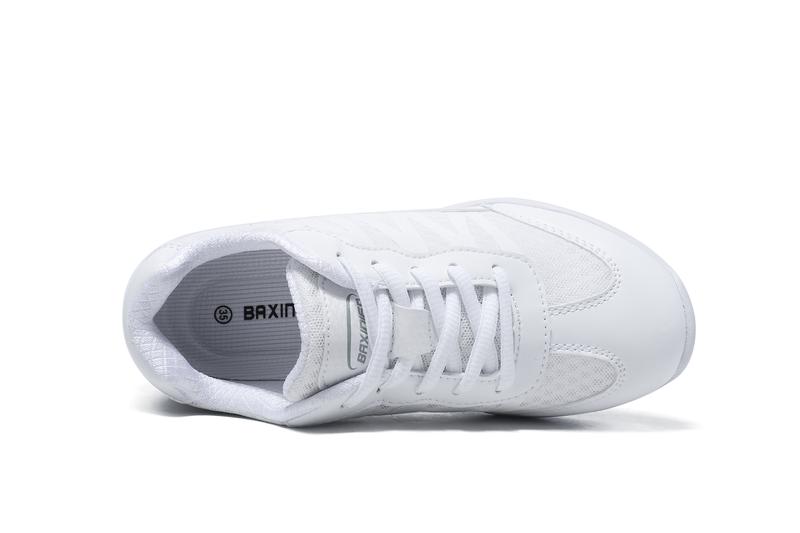 BAXINIER Youth Girls White Cheerleading Shoes Breathable Youth Cheer Competition Sneakers Athletic Training Dance Tennis Walking Cheerleading Shoes for Girls dance shoe