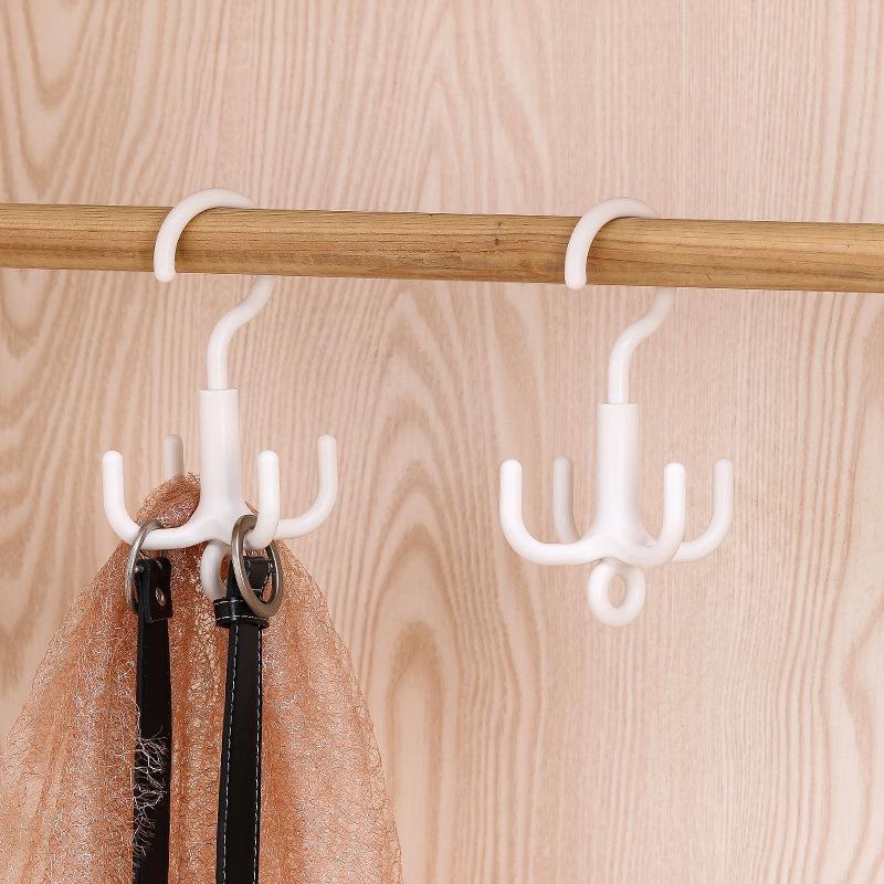 Rotating Hook Space-Saving Multi-Functional Closet Organizer, No Drilling Required, Perfect for Belts, Ties, Bras, Scarves, Storage Helper