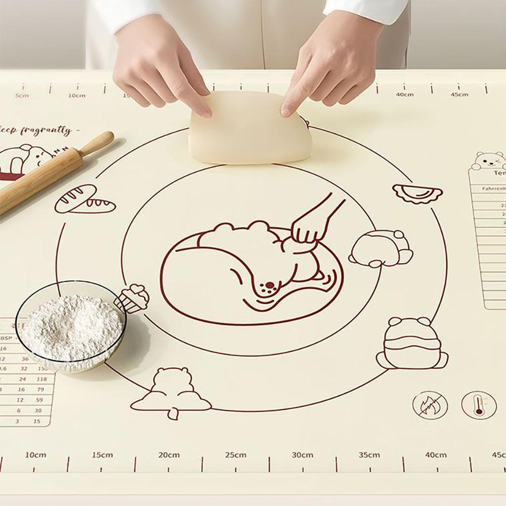 Silicone Pastry Mat with Measurements, Non-Stick Rolling Pin Pad, Size 50x70 Cm, Ideal for Baking, Dough Kneading, Cooking Tools, Baking Supplies