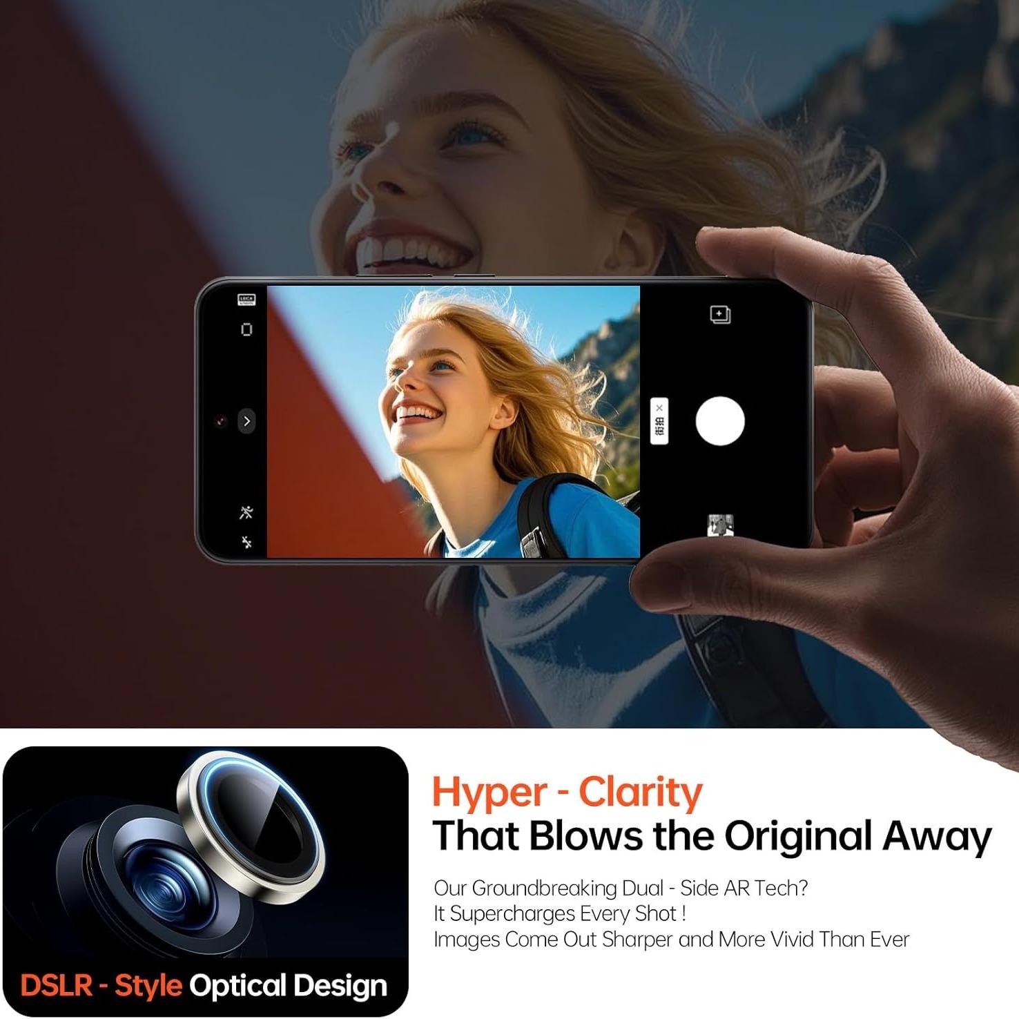 2 Pack Lens Protection Film for iPhone 17/16/15/14/13/12/11, Includes Removal Tool, Anti-Fog High-Quality Glass, Durable and Shockproof Design, Glass Camera Protector