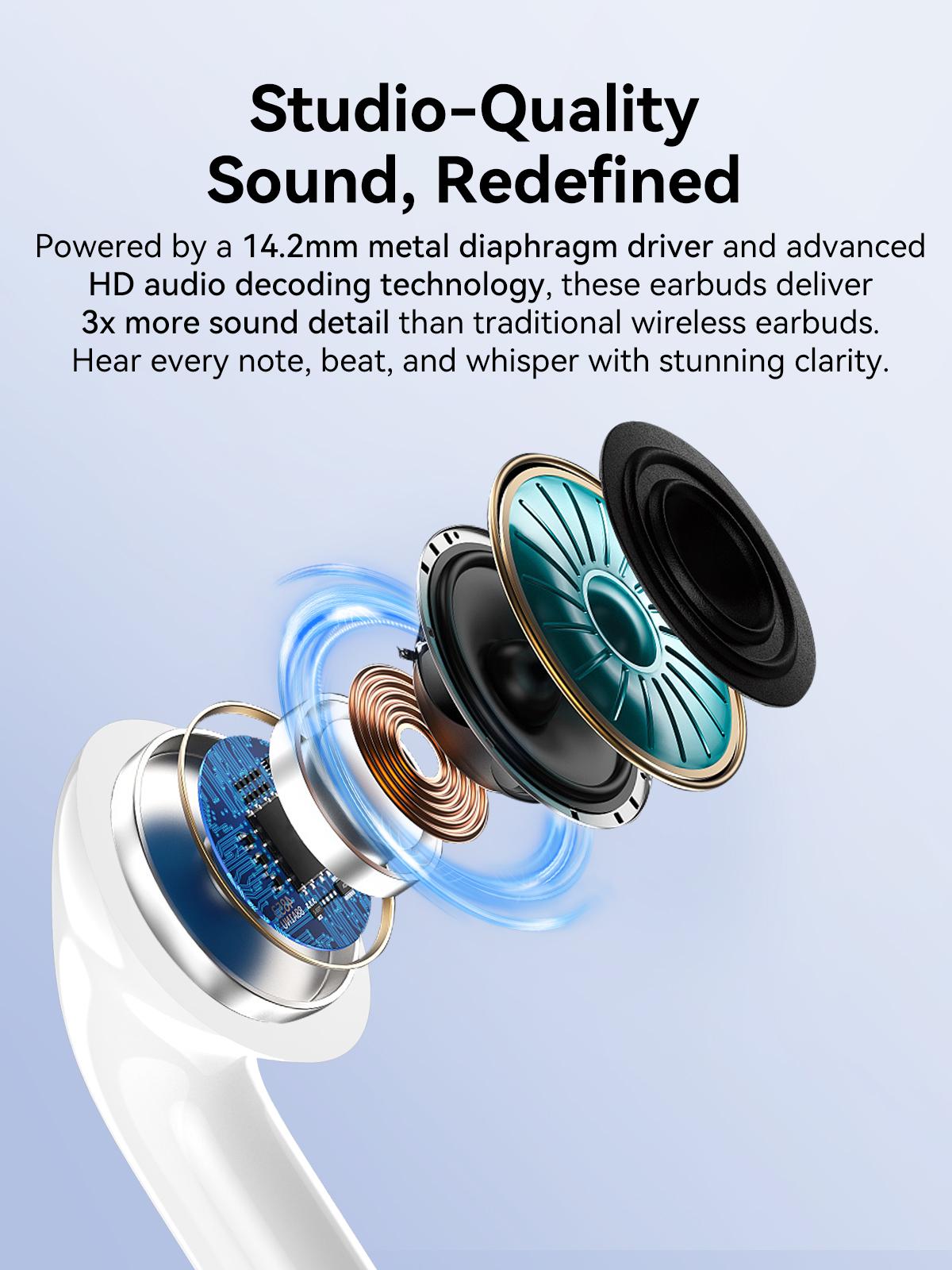 Smart Display Earbuds Case | Bluetooth 5.3 Wireless Noise-Canceling Earbuds  | Perfect Gift-Ready High Quality Headphones Audio headphones bluetooth noisecancellingheadphones