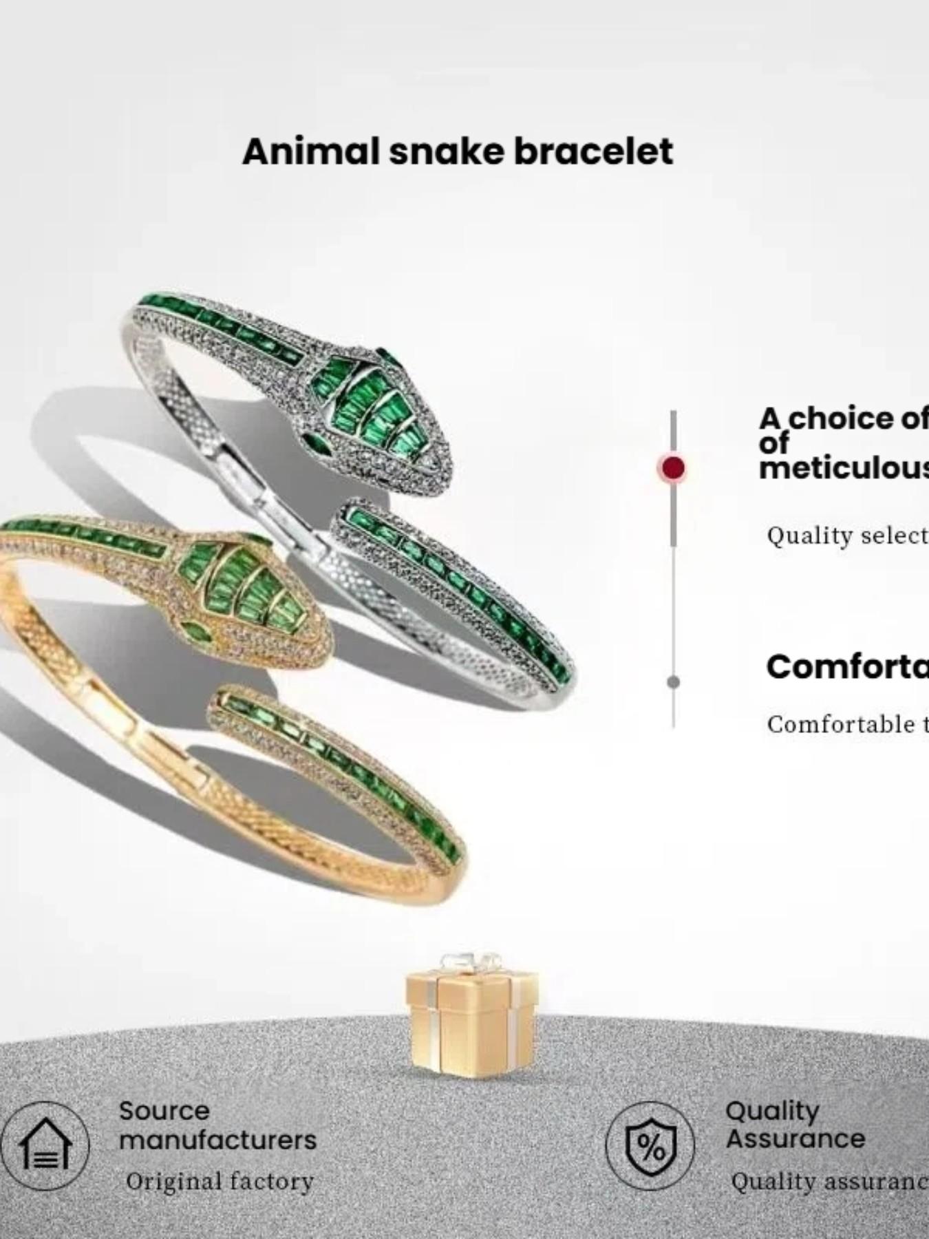 Fashion Snake Wrap Bracelet with Eye and Crystal, Perfect for Parties and Weddings, Elegant Jewelry Gift Idea