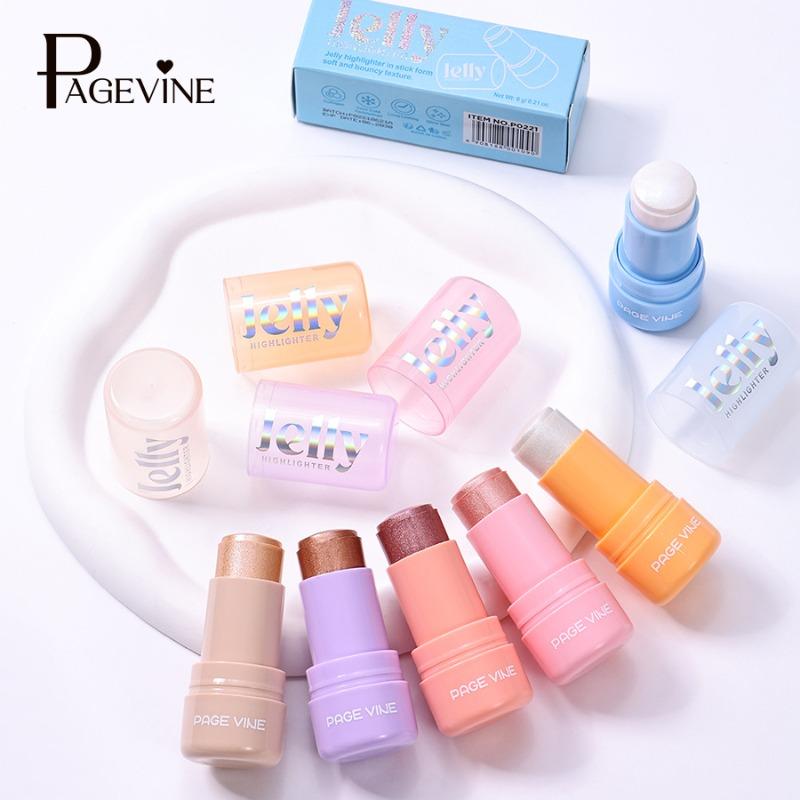 PAGE VINE Popular Water Gloss Jelly Highlight Eyeshadow Stick Super Shiny Multi-color Eyeshadow Highlight Stick Makeup