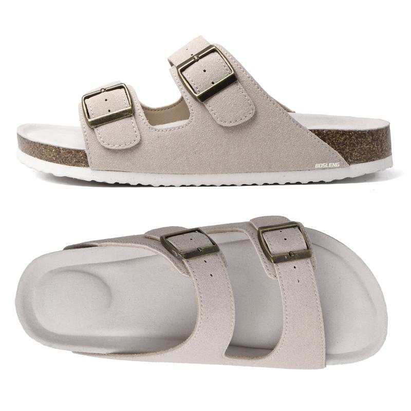 Women's Casual Slide Sandals With Cork Footbed Double Adjustable Buckle For Summer Everyday Wear Women's Casual Slide Sandals With Cork Footbed Double Adjustable Buckle For Summer Everyday Wear