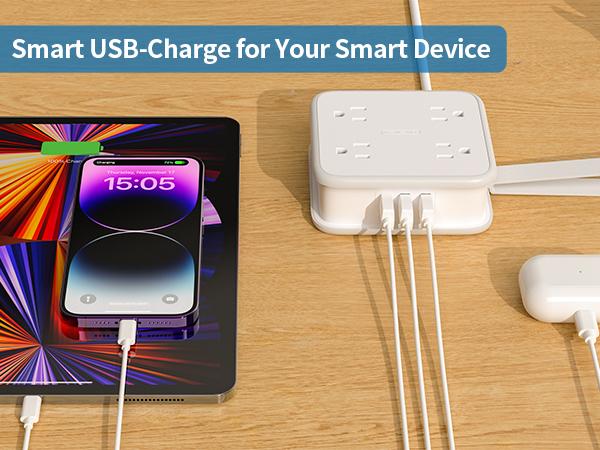 NTONPOWER Flat Plug Power Strip, 5 ft Extension Cord with 8 Widely Outlets and 3 USB Ports, 3 Side Outlet Extender, Wall Mount, Overload Potection, Compact Power Strip for Home, Dorm Room Essentials NTONPOWER Flat Plug Power Strip, 5 ft Extension Cord with 8 Widely Outlets and 3 USB Ports, 3 Side Outlet Extender, Wall Mount, Overload Potection, Compact Power Strip for Home, Dorm Room Essentials