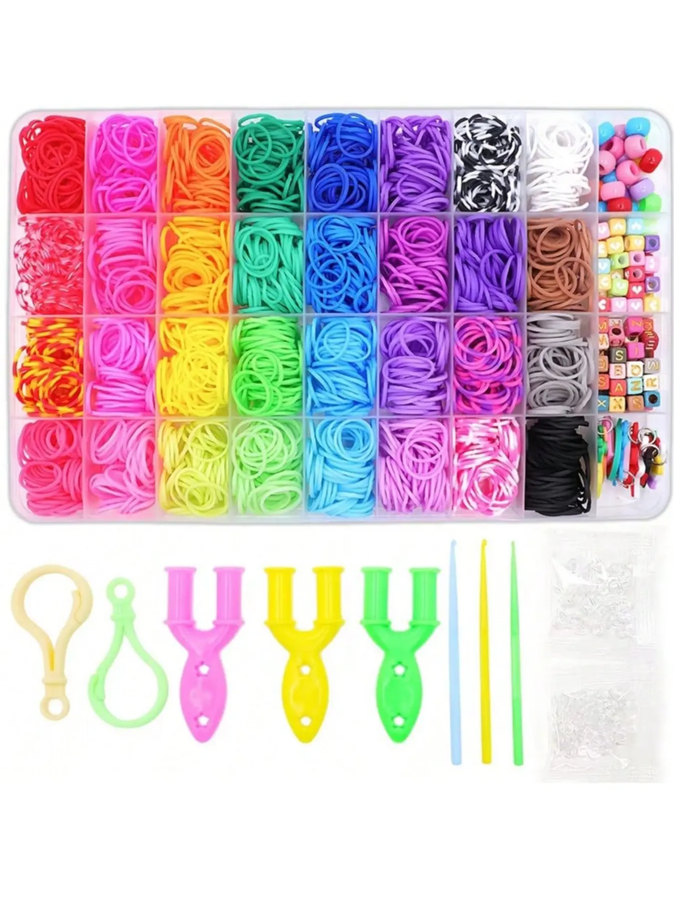 [loom Bracelet Making Kit] 2500pcs Rubber Band Bracelet Kit, DIY Jewelry Making Supplies, Random Color, Perfect for Gifts & Crafts