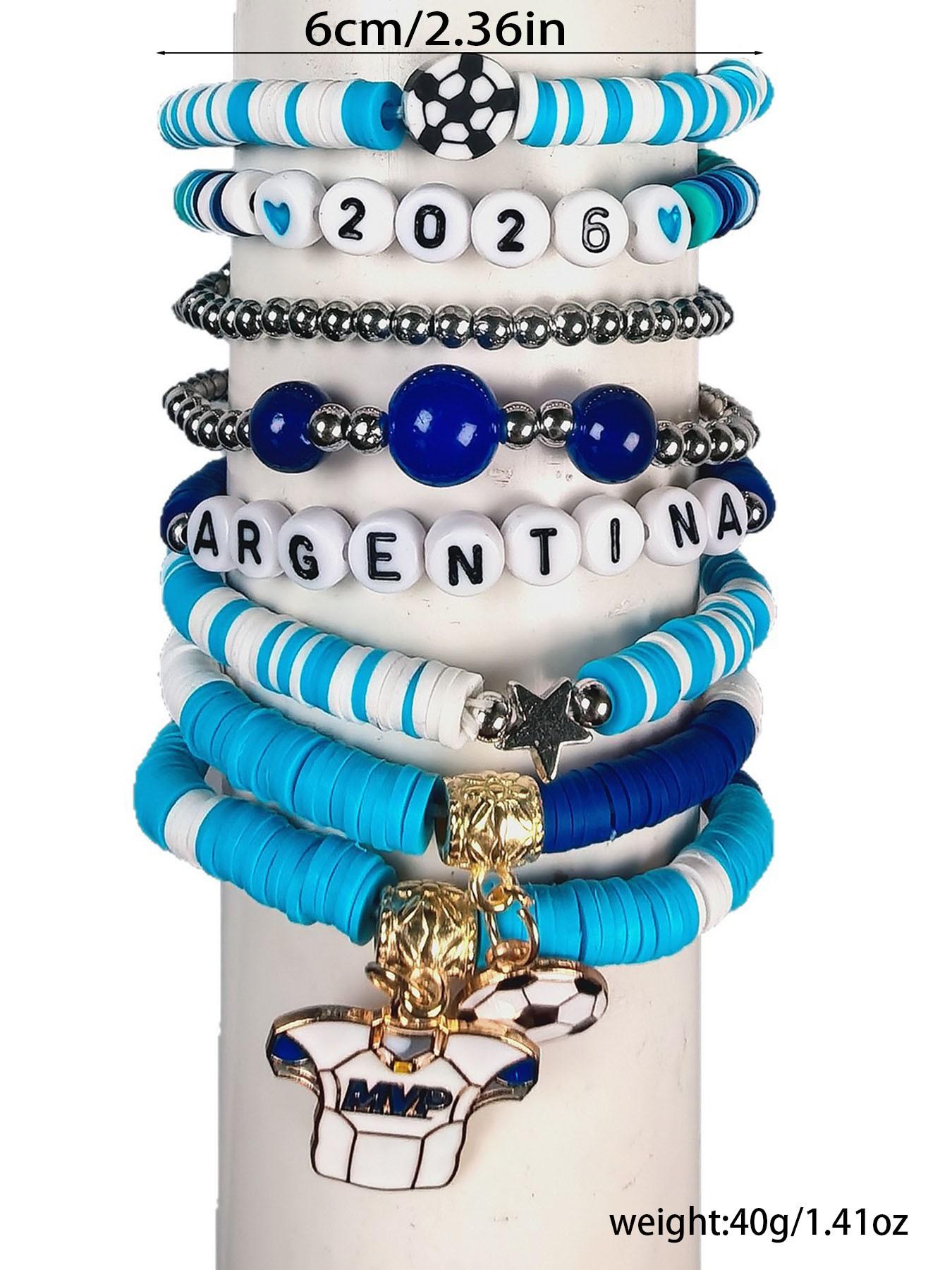 2026 Usmnt World Cup Soccer Soft Clay Bracelet Set, Usa Canada Mexico World Cup Bracelets, Sports Fan Accessories, Collectible Souvenirs