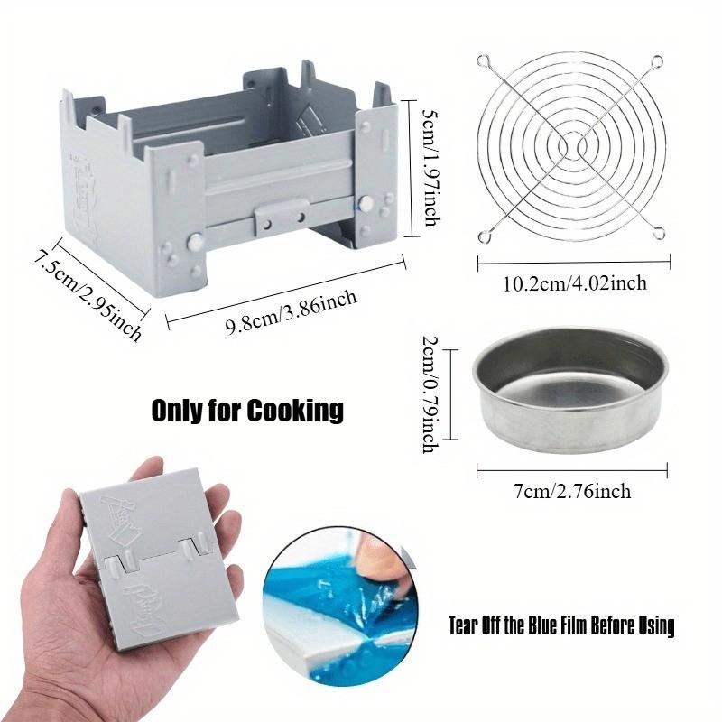 Mini Foldable Camping Stove Set, Includes Windshield & Fuel Tray, Dual Use for Firewood/wood Charcoal, Ideal for Hiking & Survival Kits