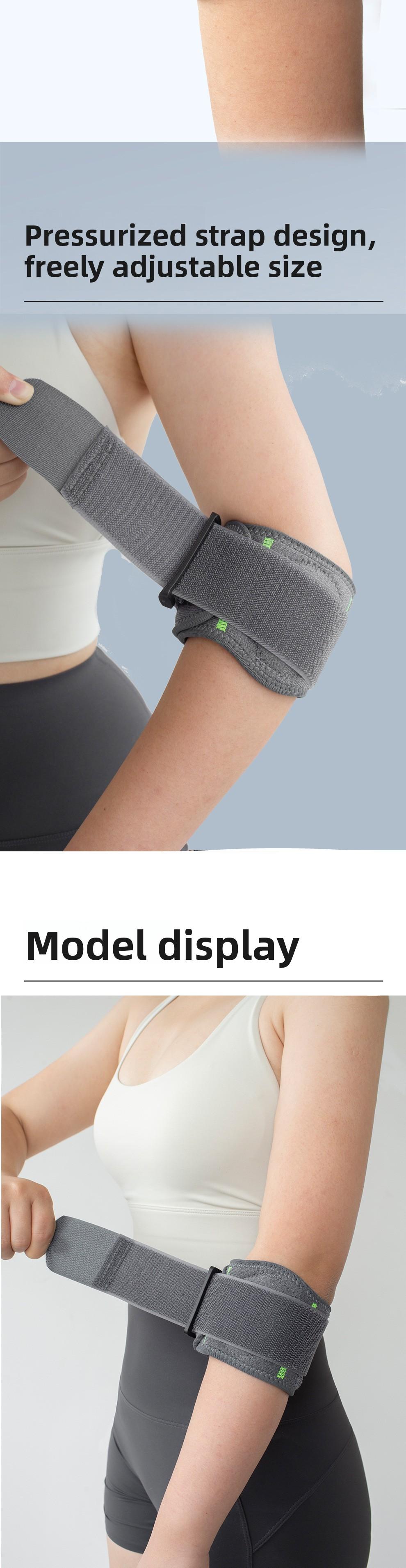 Elbow protector with summer strap and compression support for badminton, volleyball, sports, anti-collision, bench press, and fitness