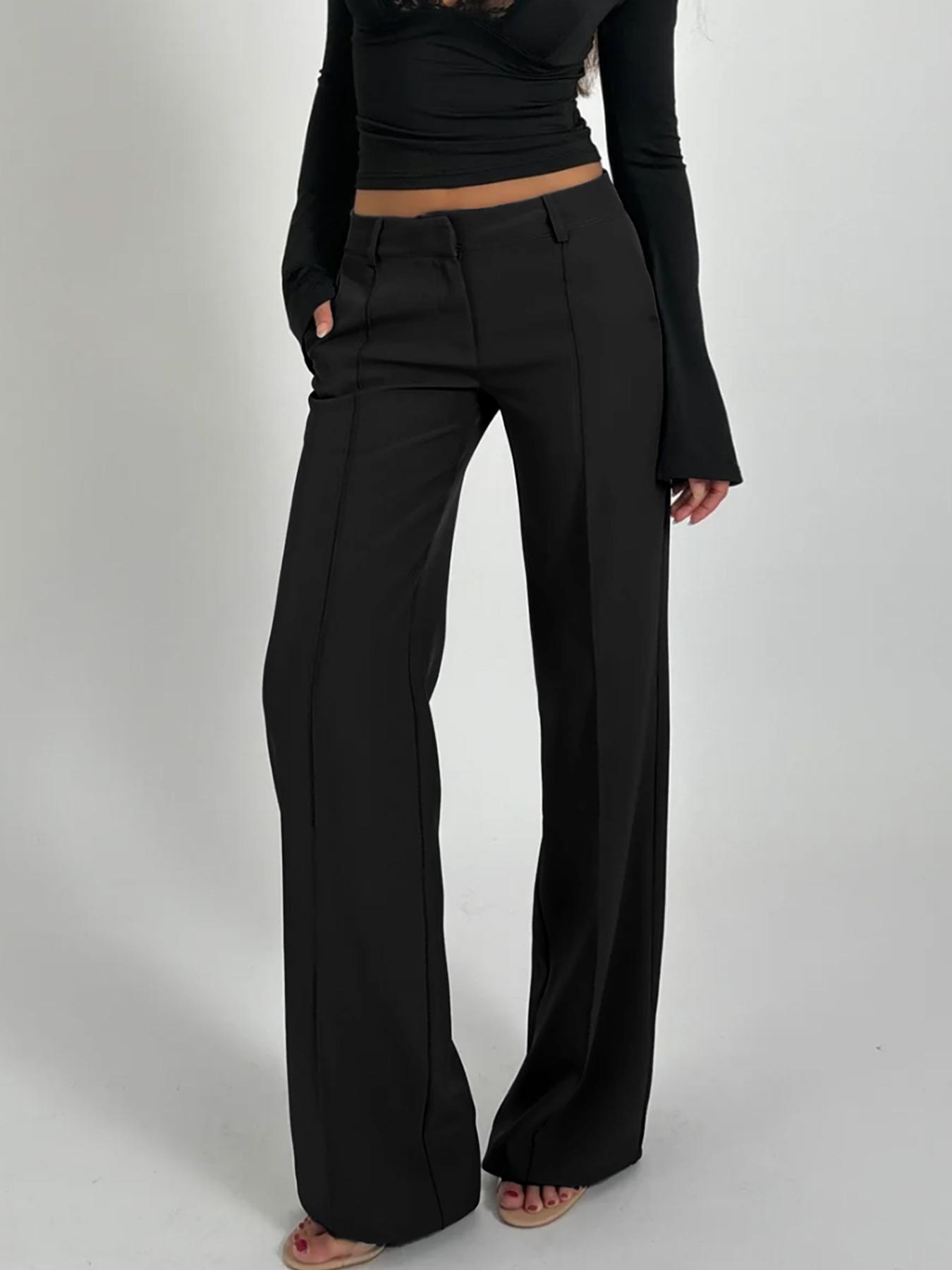 Elegant Women's Casual Pants, Loose Low Waist Straight Leg, Spring & Fall Fashion, Slimming Fit, Comfortable and Stylish