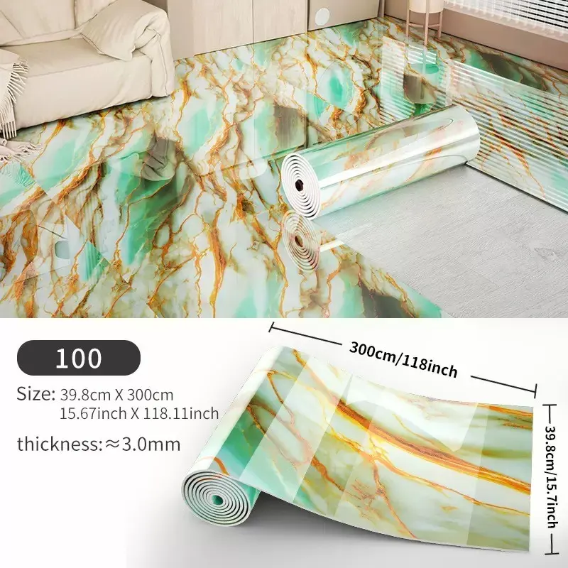 1 roll, 40cm * 300cm, thick self-adhesive, detachable waterproof marble tiles for floor, wall and ceiling.