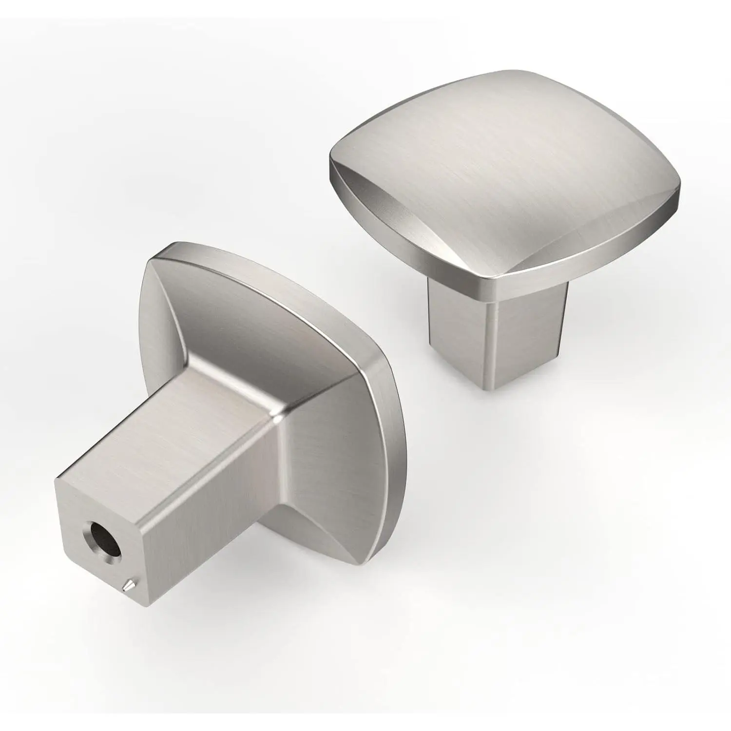 10 Pack Brushed Satin Nickel Kitchen Cabinet Knobs Square Dresser Knobs Drawer Knobs Cabinet Hardware Zinc Knobs for Dresser Drawers