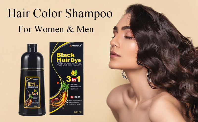MEIDU 3 in 1 Hair Dye Shampoo - Can cover gray hairs,Herbal Ingredients,Contains Ginseng Extract,Natural Haircoloring, black hairdye MEIDU 3 in 1 Hair Dye Shampoo - Can cover gray hairs,Herbal Ingredients,Contains Ginseng Extract,Natural Haircoloring, black hairdye