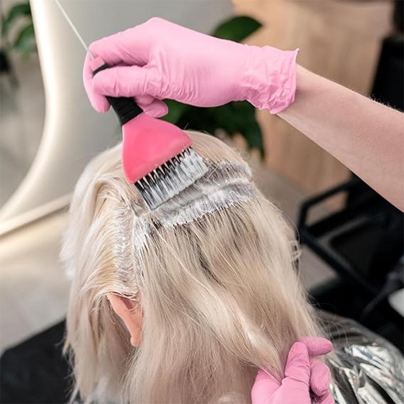 100/40/20 pcs/bag, pink disposable gloves, Work Gloves, Household Cleaning Gloves, waterproof, latex-free, powder-free, suitable for home and kitchen cleaning, nail care, hairdressing, painting and small tool use, Christmas gift, non-medical grade gloves