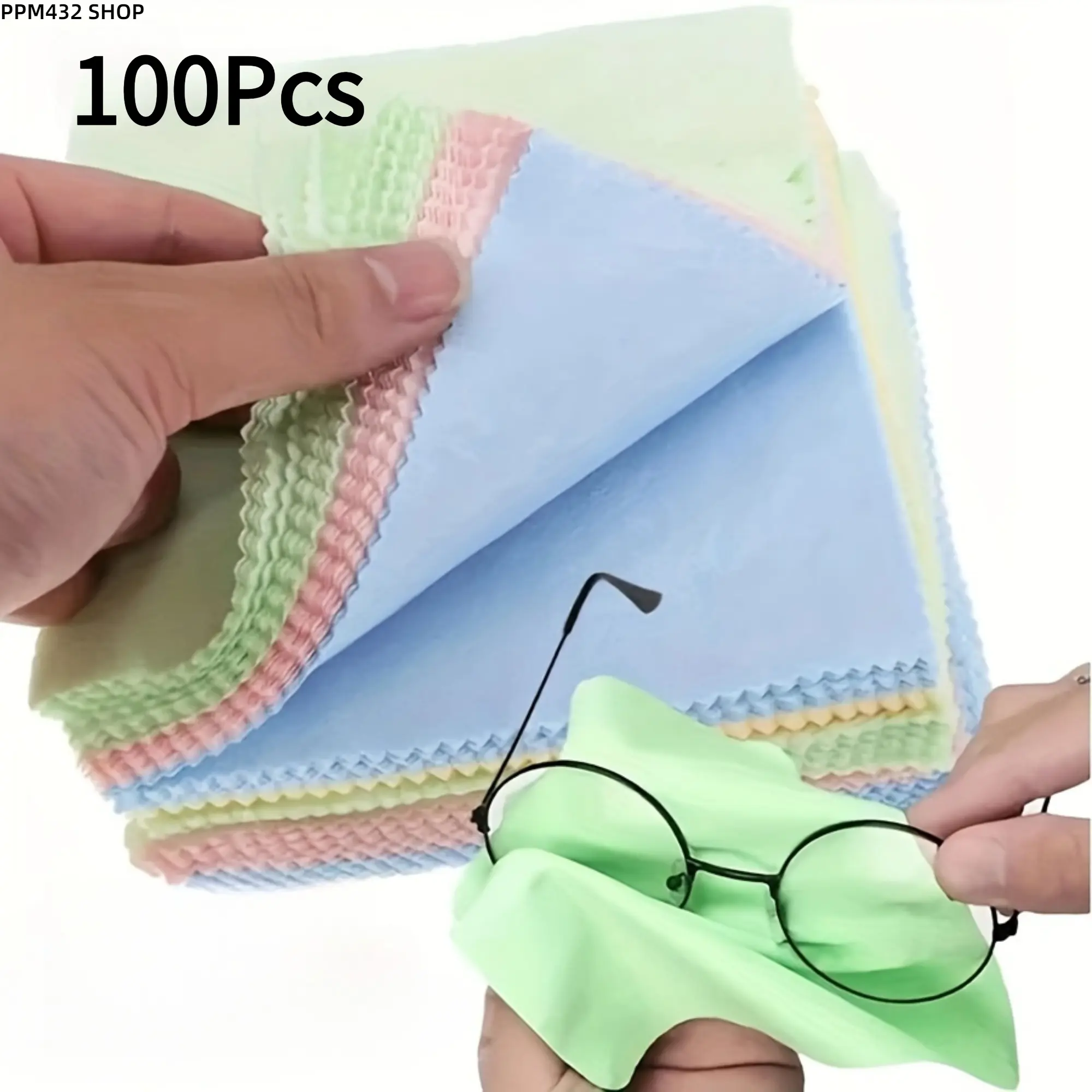 100 Pack Microfiber Cleaning Cloths, Soft Thick Lint Free Wipes, Reusable Screen Cleaning Cloth for Glasses, Camera Lenses, Smartphones, Tablets, Electronics and Everyday Cleaning