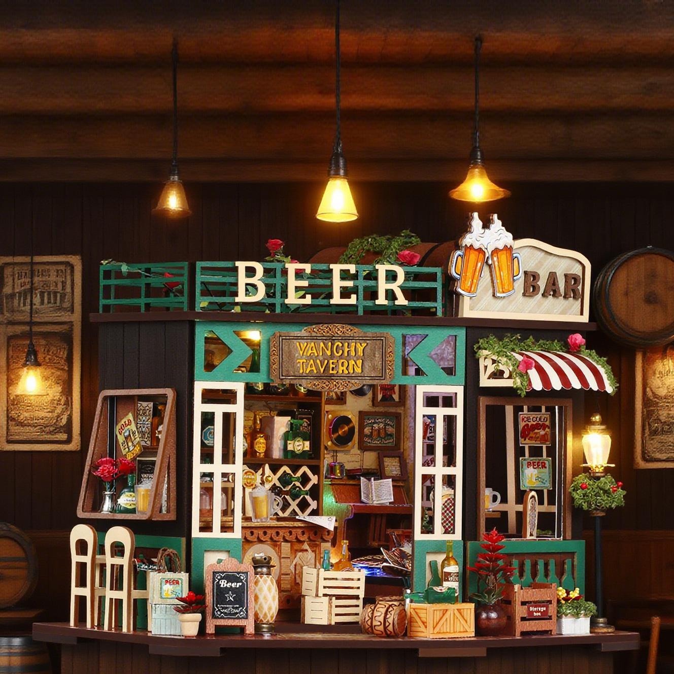 DIY Book Nook Kit 3D, Wooden Puzzles, Handcrafted Decorative Model for Bookshelves, Ideal Gift for Birthdays and Holidays