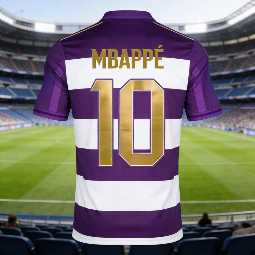 2026 Hot Sale Mbappé #10 Purple-White Striped Jersey Stadium Crowd Vibe Premium Stylish Apparel for Fans of The Star Forward