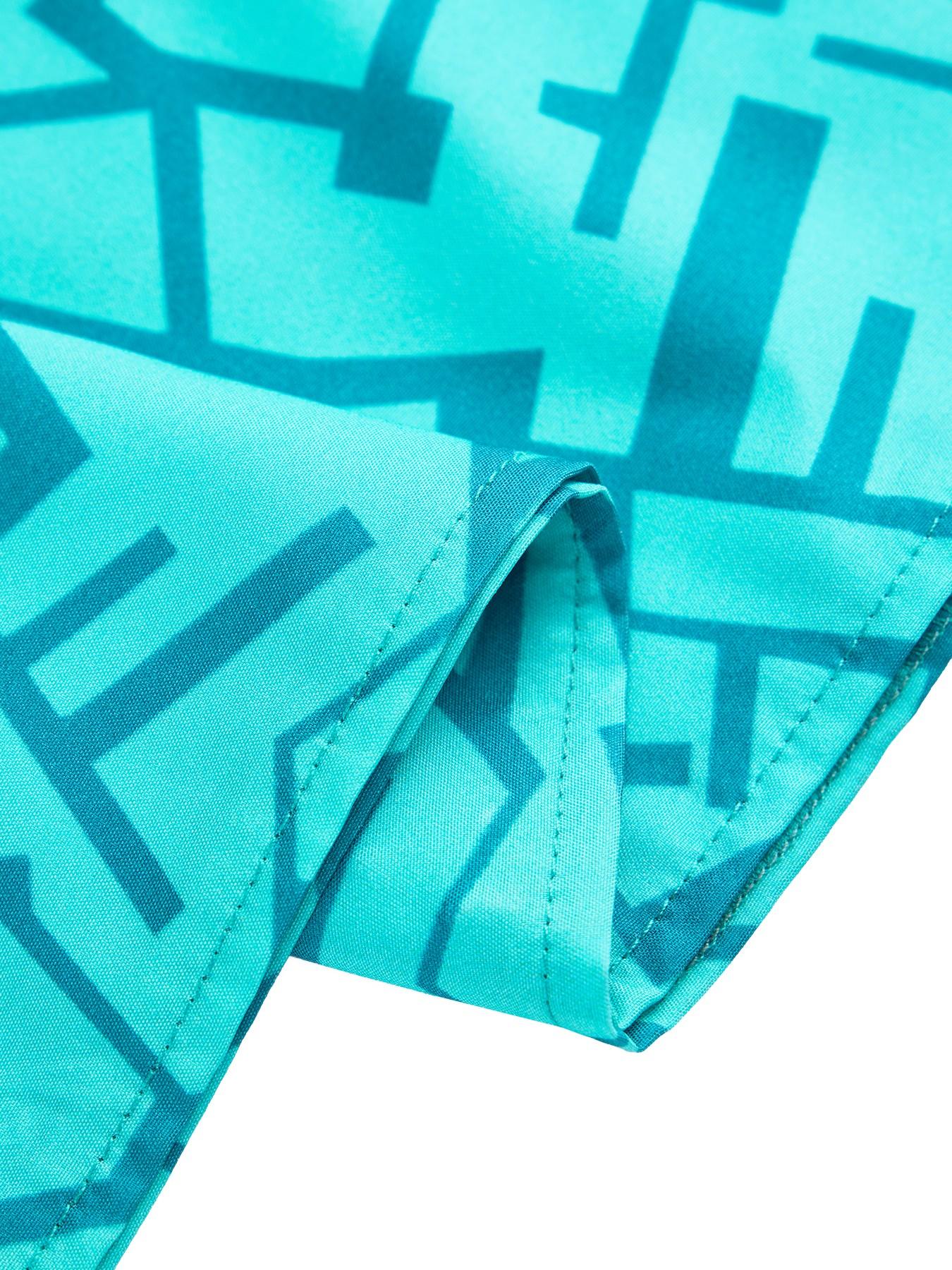 Plus Size Women's Geometric Print Casual Dress, V Neck Ruched Design, Layered Cocoon Silhouette, Long Loose Fit, All Seasons Fashion