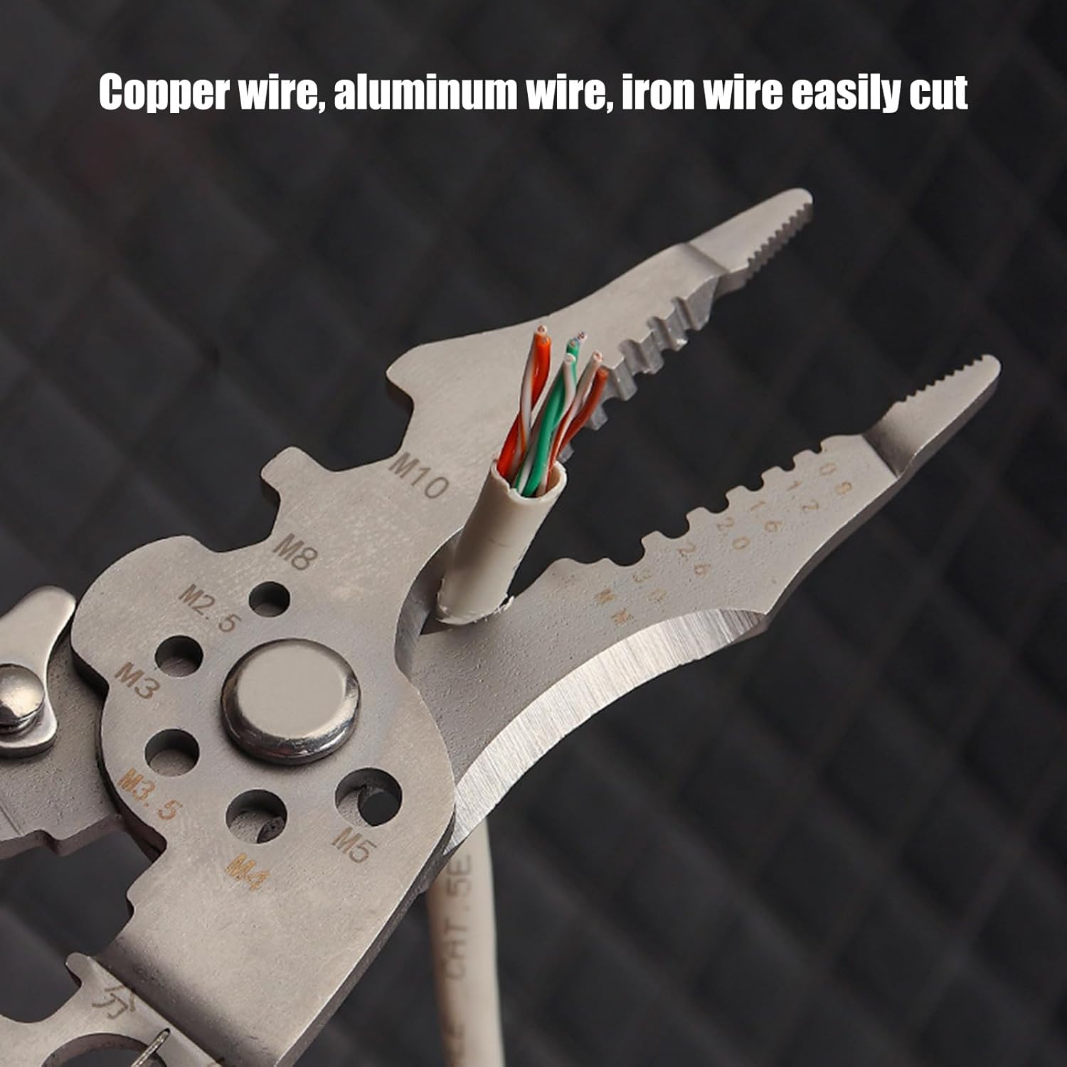 9 in 1 Wire Stripper Multi function Electrical Tool Crimping Cutter Comfortable Grip Professional Electrician Hand Tool Home DIY Maintenance Repair Kit