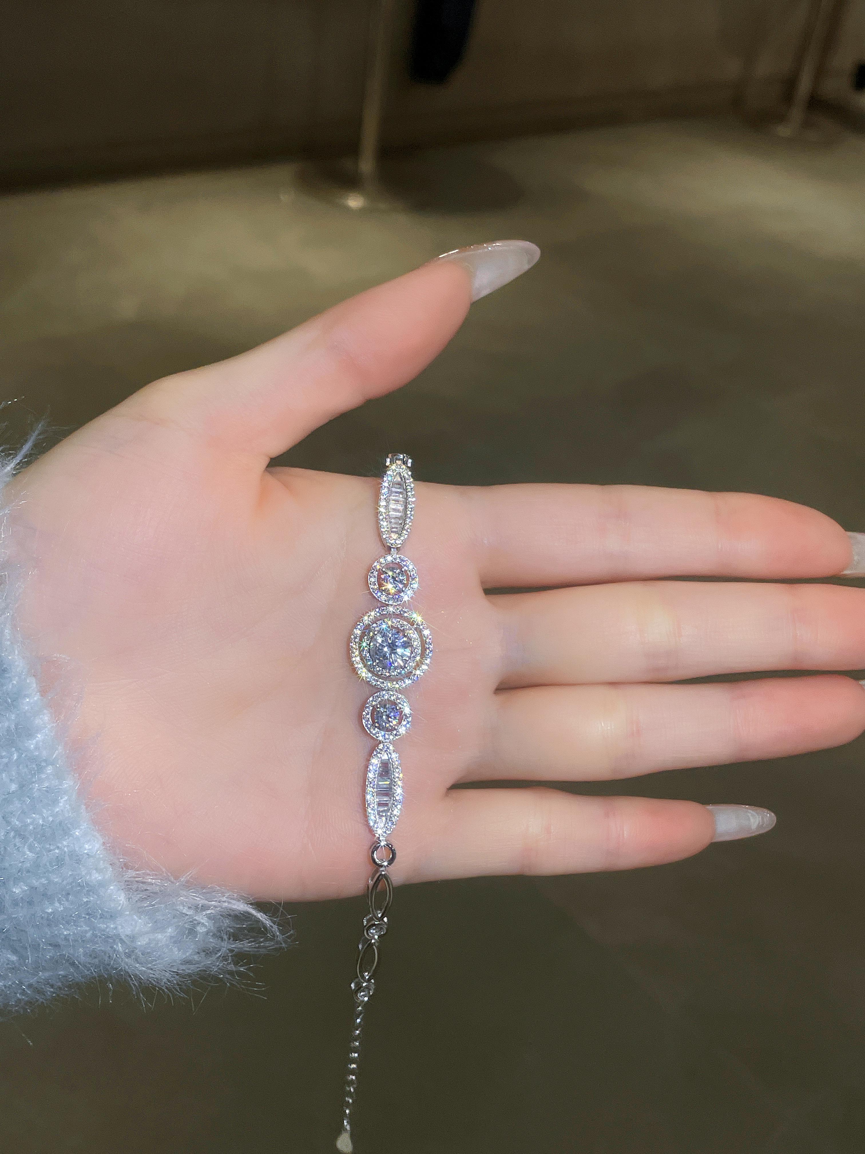 【#157 Valentine's Day Special】Always Brilliant 1.6Carat Synthetic Moissanite Bracelet in 925 Sterling Silver