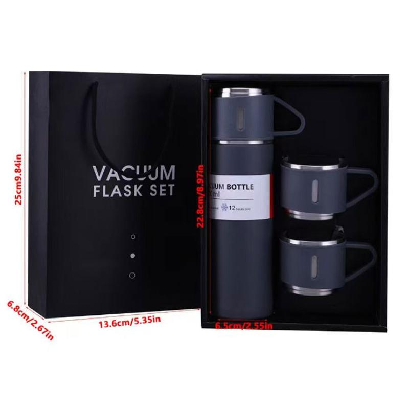 Large Capacity Stainless Steel Insulated Cup with Three Lids, Durable Kids Water Bottle, Elegant Gift Box Packaging