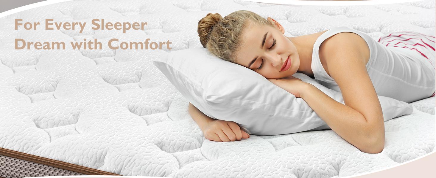 BedStory Full Queen King Mattress - 14'' Hybrid Mattress - Gel Memory Foam & Pocket Springs for Pressure Relief, peaceful sleep