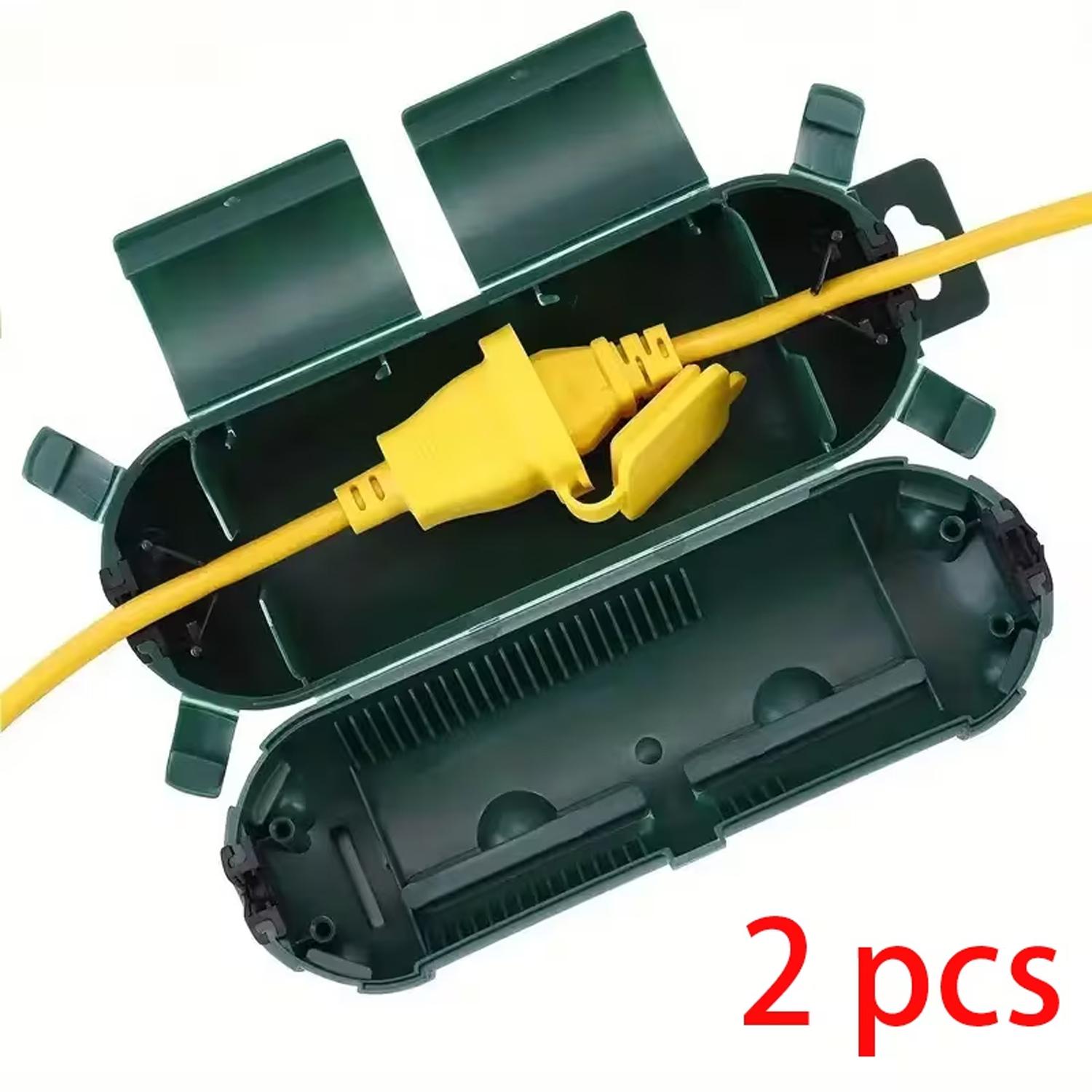 Outdoor Waterproof Switch Cover Socket Junction Box, One in and One Out Outdoor Wire Extension Cord, Durable Weatherproof Design