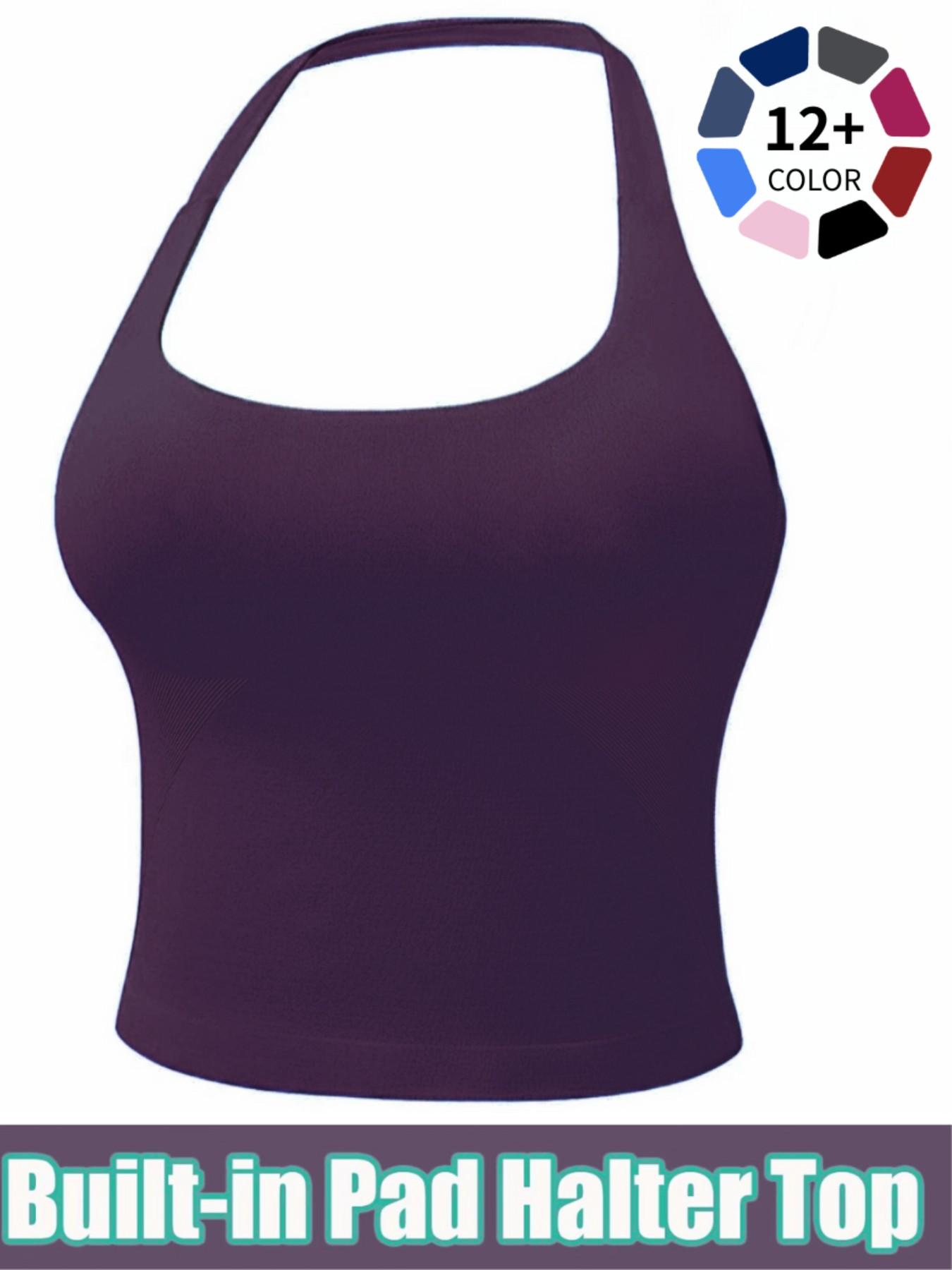 Women's Halter Neck Yoga Tank Top, Seamless Design for Gym, Yoga & Daily Wear, Comfortable Women's Activewear