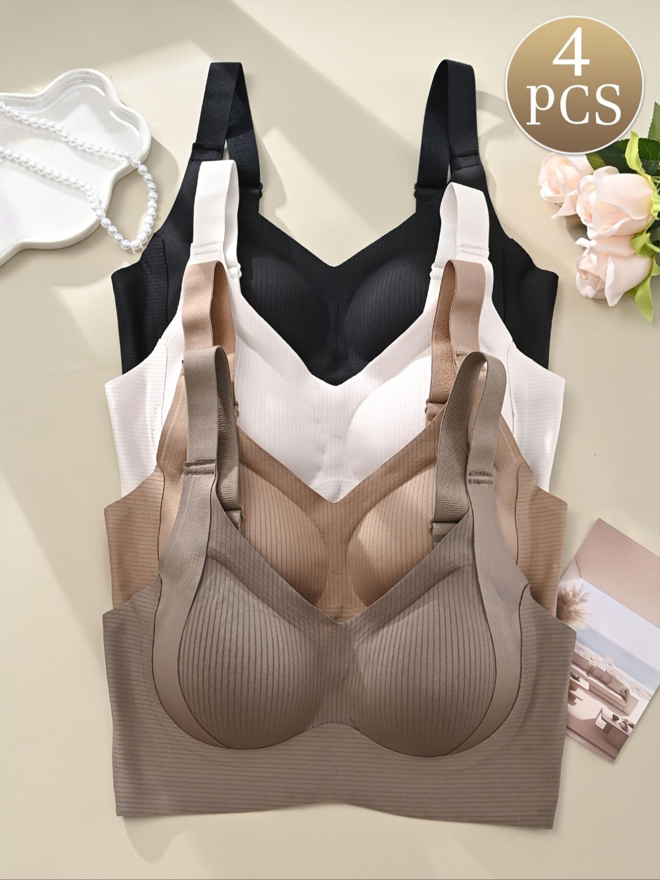 Women's Wireless Bralette Bra Set, Comfortable Breathable Soft Underwear, Daily Wear, All-Seasons, 3/4/5 Pieces, Women's Bras