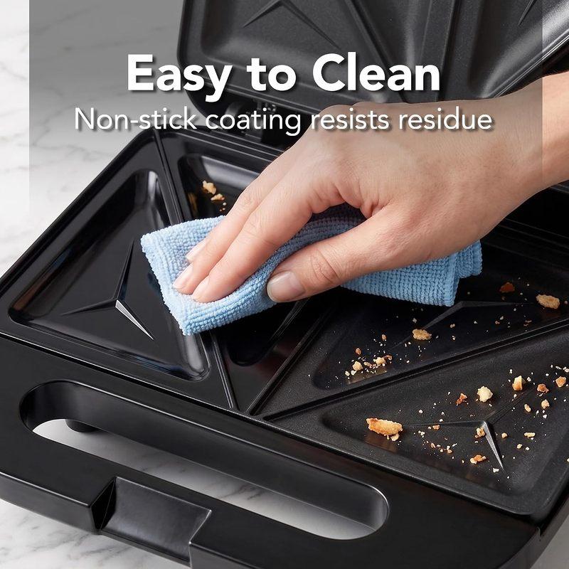 750W Electric Sandwich Maker with Nonstick Dual-Side Grill, 750w Power Compact Form Countertop Fit for Easy Clean-Up Home Breakfast Prep, Students/Apartments