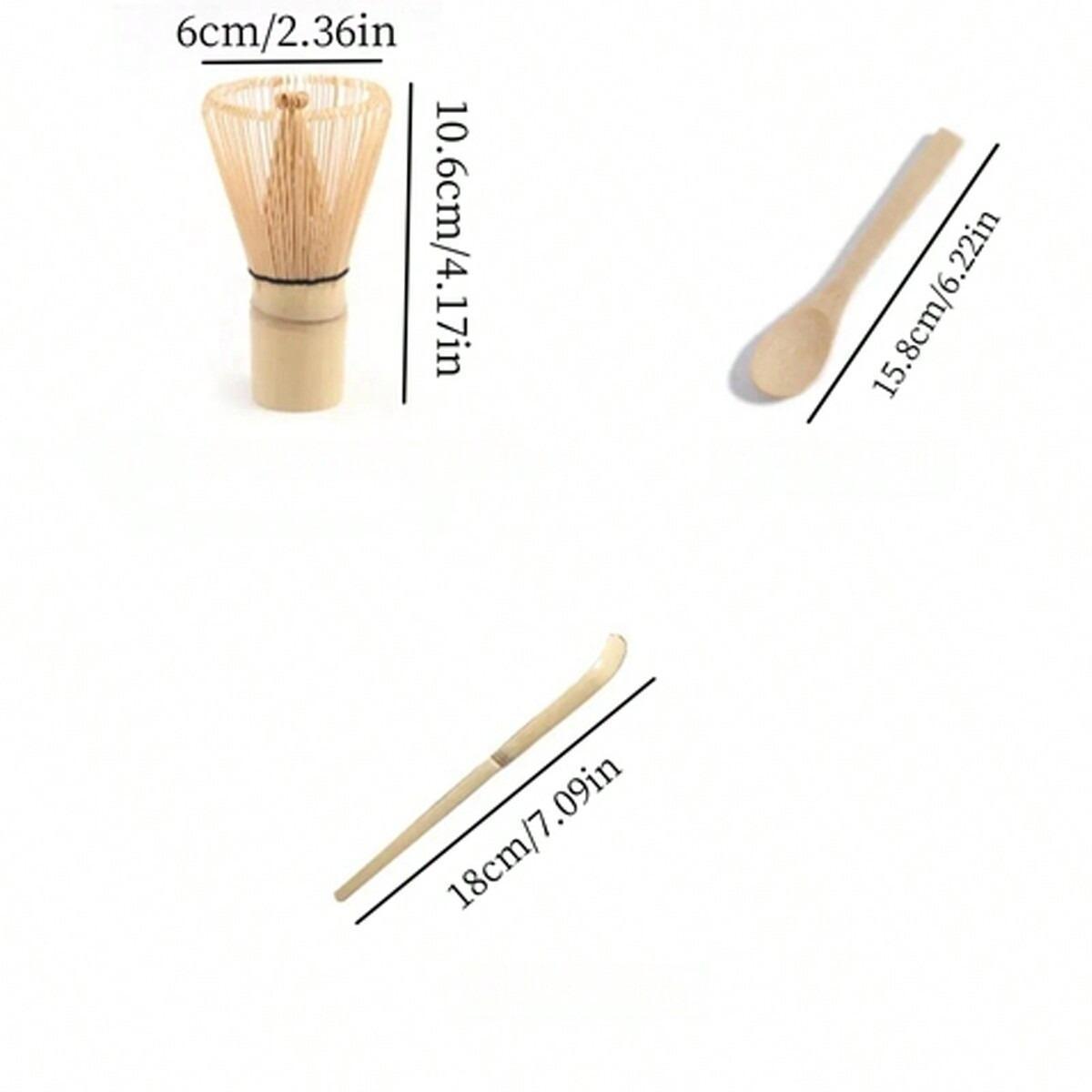 Matcha Tea Making Tool Set, 1 Box Matcha Bowl Spout & Bamboo Whisk & Tea Strainer & Spoon & Sifter & Whisk Holder, Tea Making Tools for Home Kitchen