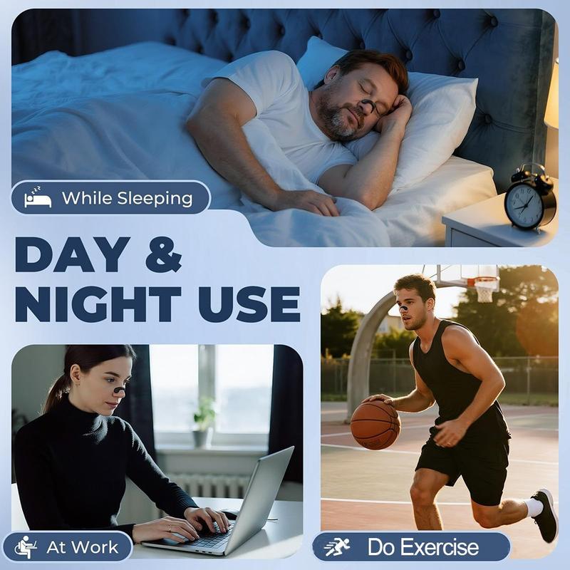 Upgraded Version Nasal Patches Set with 30 Days, High Adhesion Nasal Strips, Snoring Strips, Unisex Sleeping and Sport Nasal Dilator Kit