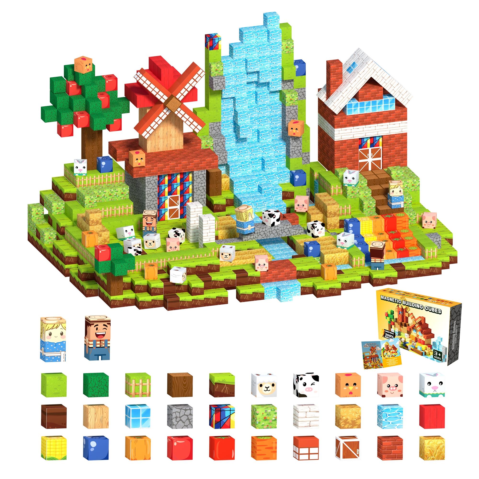 Stem Montessori Magnetic Building Blocks Set, Cognitive Development & Balance Training, Fine Motor Skills, Non-Toxic, Early Learning Gift for Kids Aged 3+