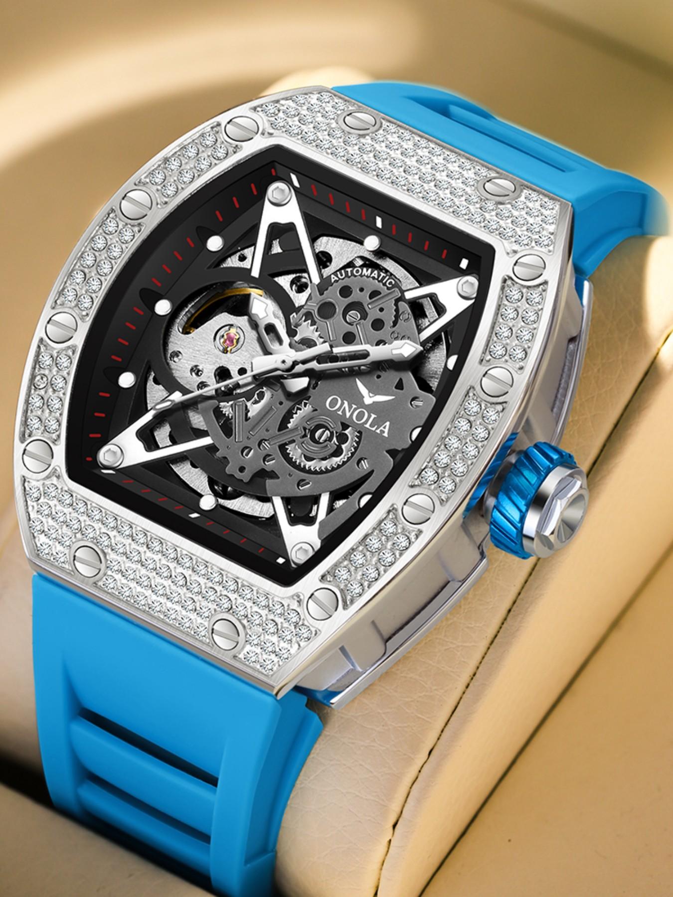 2026 New 44mm Tourbillon Luxury Men Automatic Mechanical Watch, 50m Waterproof, Night Luminous, Gift Box Included, Skeleton Watches