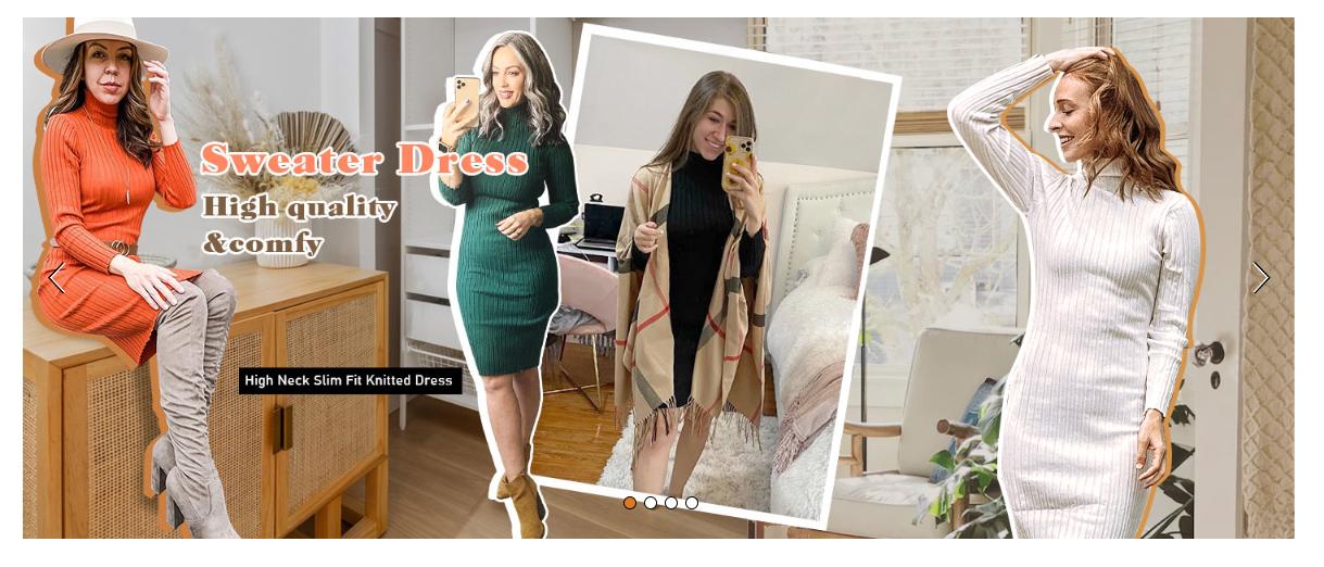 MEROKEETY Women's Long Sleeve Sweater Dress 2025 High Neck Slim Fit Ribbed Knit Midi Winter Dresses