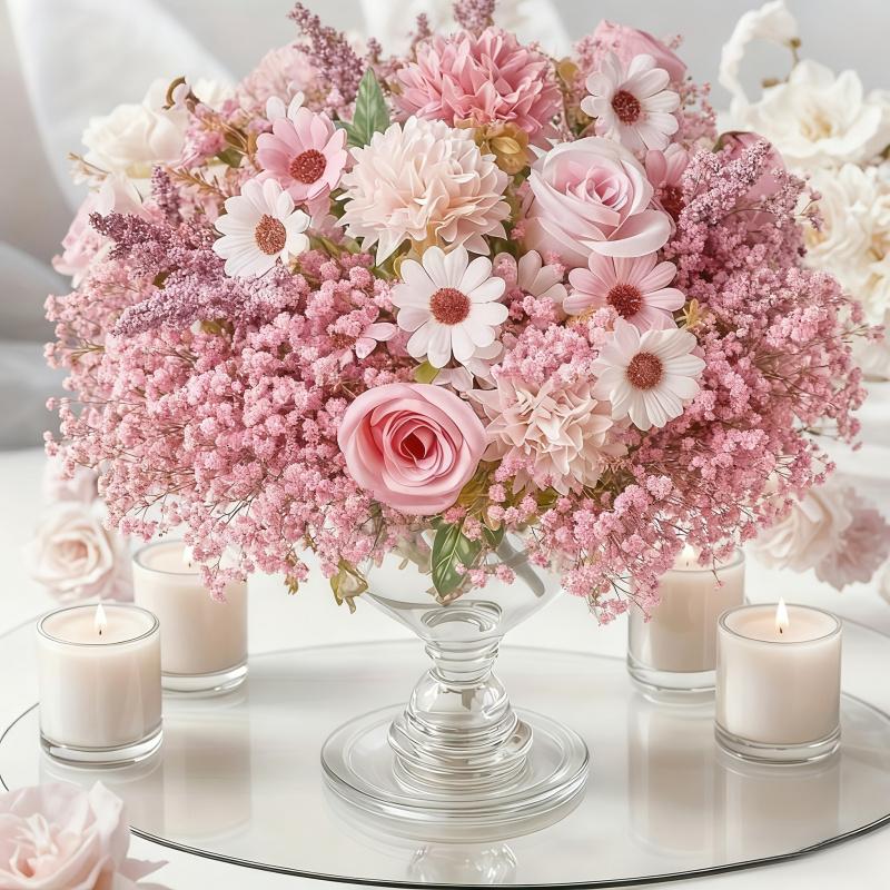 Artificial Peony Bouquet including buds Full-size bouquet, suitable for weddings, birthdays, anniversaries, Valentine's Day/Mother's Day, plastic peony table decoration, no maintenance required