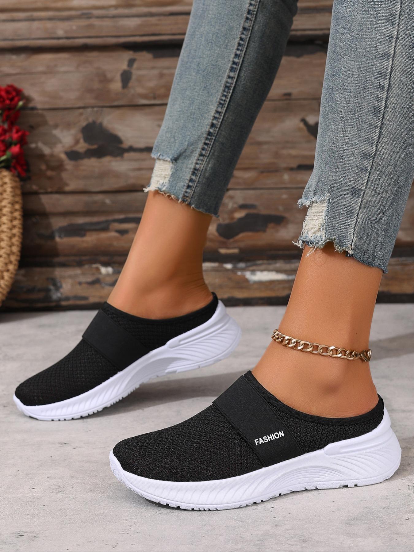 Women's Casual Slip On Lightweight Sneakers, Slip-On Style, Breathable Mesh Upper, Comfortable Fit for Spring Summer Beach Vacation Travel