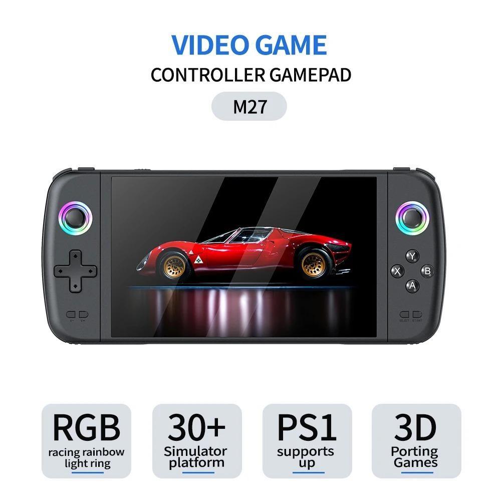 M27 Handheld Gaming Console, Portable Video Game Console with HD IPS Screen and 3D Dual Joystick, Perfect Gift for Gamers on Holidays/Birthdays
