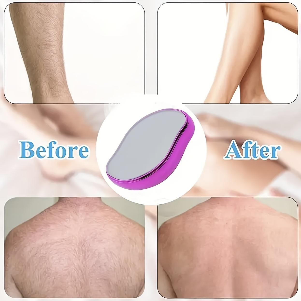 Crystal Hair Remnoval Tool Hair Removal Unisex Pain-Free ExfoliatorReusable Waterproof,Blue Gold Silver Colors, Designed foruse on smooth skin on the back,arms,and legs.I For usein shaving. Ideal Mother's Day Gift, Christmas gift, Reusable Hair Remover