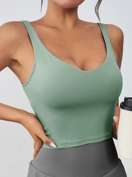 Women's Solid Sports Bra, Sporty Wide Strap Lingerie Top for Tennis Pickleball, Gym Clothes, Women's Athletic Clothing for Indoor Outdoor Wear