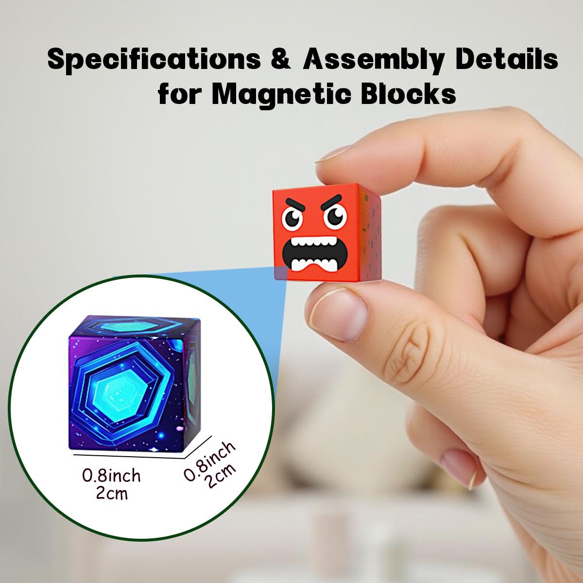 100pcs/150pcs/200pcs Magnetic Puzzle Blocks, Glowing Blue Castle Set, Stem Montessori Creative Toy, Ages 3-12, Birthday Gift