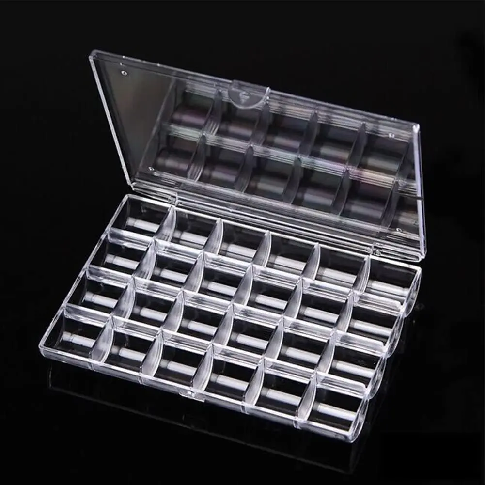 24 Slots Rhinestone Box Storage Containers Empty Clear  Art Decoration Storage Box for  Glitter    Accessories