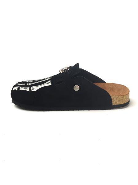 Men's Clogs muller shoes Classic Clogs Halloween Bone Sandals Half Slipper, Cowhide Leather Upper, Rubber Sole, Casual Style, Round Toe, All Seasons Footwear